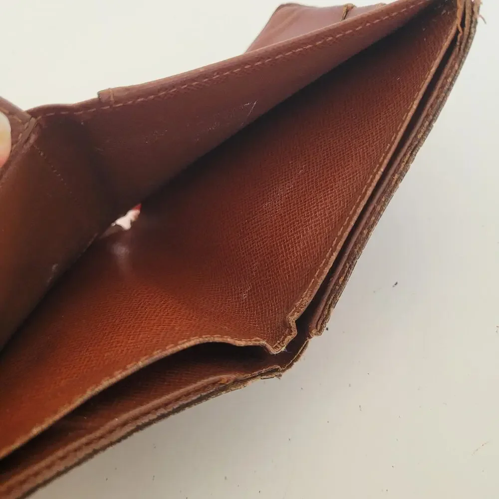 Vintage‎ Louis Vuitton Men's LV Brown Bi-Fold Leather Wallet Monogram Card Bill